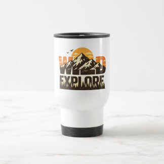 Caneca Térmica Wild Explore Vintage Mountain Adventure Outdoor