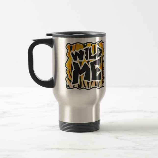 Caneca Térmica Wild Me Tiger Orange and Black (Esquerda)