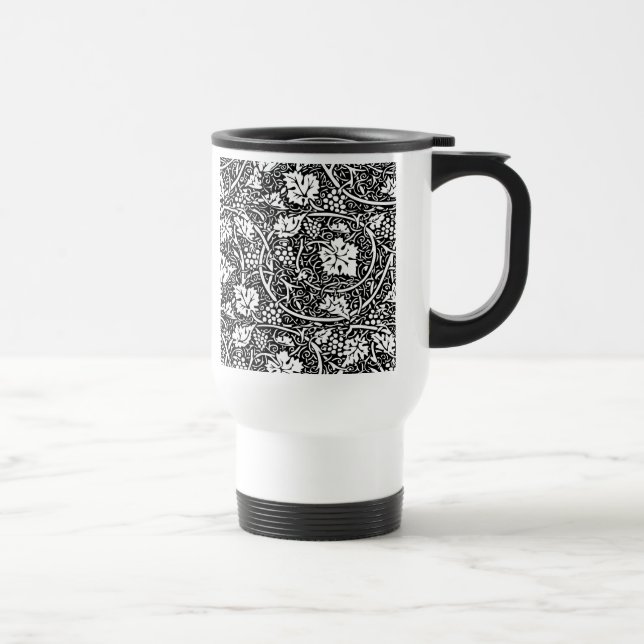 Caneca Térmica William Morris Black White Grape Vine (Direita)