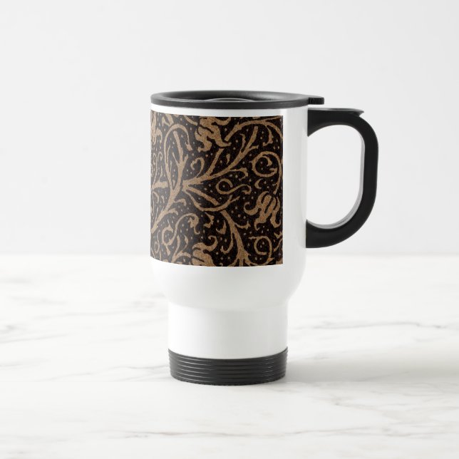 Caneca Térmica William Morris Campion Couro Foleado Damask (Direita)