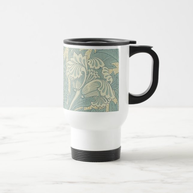 Caneca Térmica William Morris Classic Tulip Blue Floral (Direita)