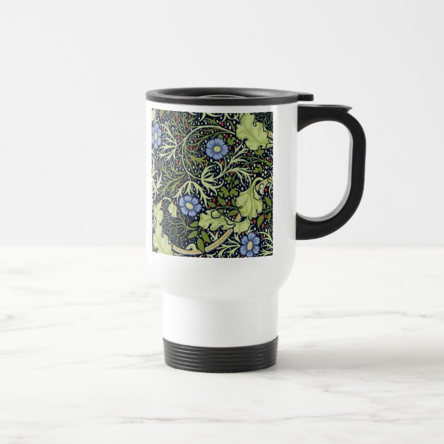 Caneca Térmica William Morris Seaweed Flor Antiquado (Direita)