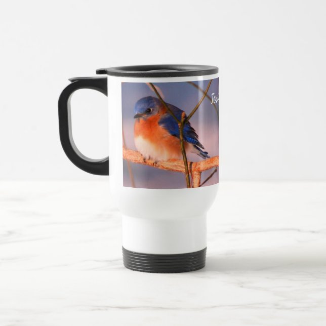Caneca Térmica Winter Bluebird Animal Personalizado (Esquerda)