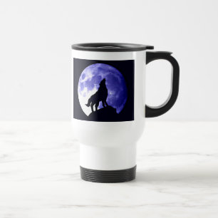 Caneca Térmica Wolf Howling na Lua