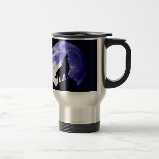 Caneca Térmica Wolf Silhouette e Lua Completa (Direita)