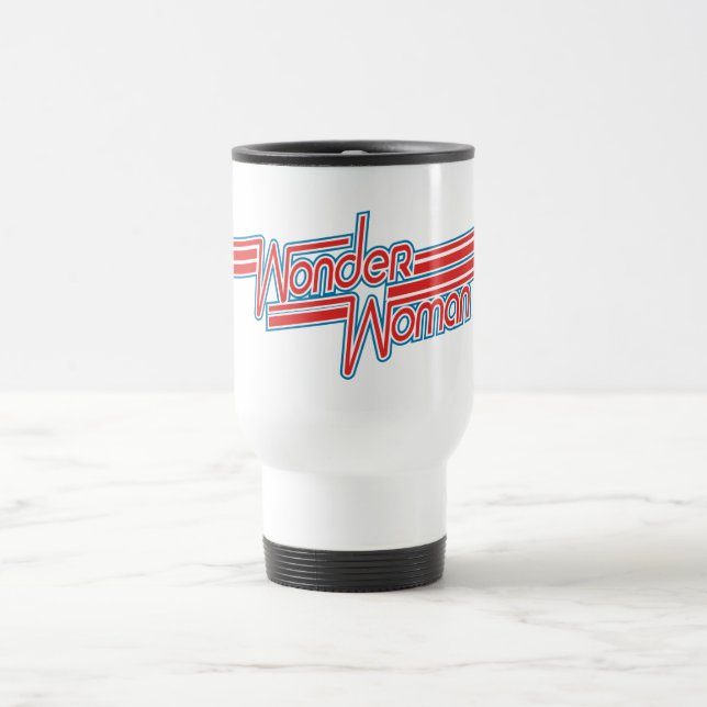 Caneca Térmica Wonder Woman Red and Blue Stripe Logo (Centro)