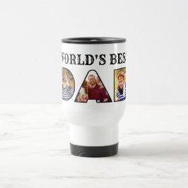 Caneca Térmica Worlds Best Dad Quote  Modern 3 Photo Collage