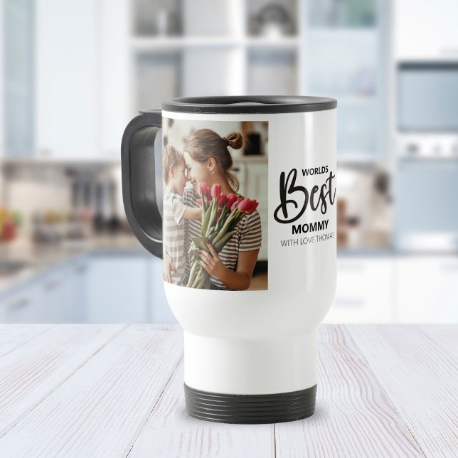 Caneca Térmica Worlds Best Mommy Photo with White Writing (Criador carregado)