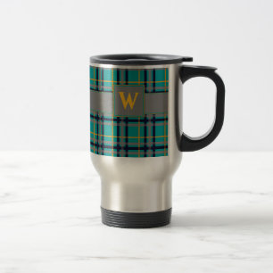 Caneca Térmica Xadrez azul e laranja