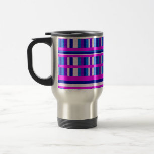 Caneca Térmica Xadrez azul roxa rosa