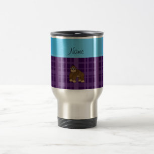 Caneca Térmica Xadrez conhecida personalizada do roxo do gorila