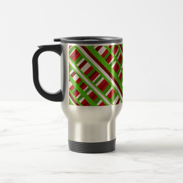 Caneca Térmica Xadrez de Natal Diagonal (Esquerda)