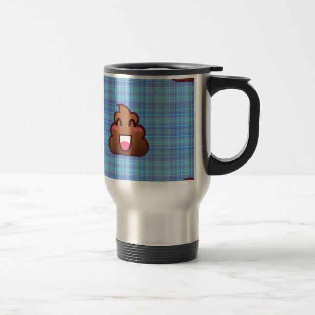 Caneca Térmica xadrez poop emoji (Direita)