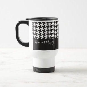 Caneca Térmica Xadrez Preto e Branco Moderno Clássico
