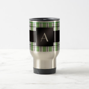 Caneca Térmica Xadrez verde do monograma