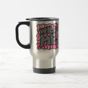 Caneca Térmica Zebra Quente-Rosa e Branco