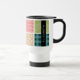 Caneca Térmica Zigzag, Chevron, Gingham, Bolinhas, Seu Nome