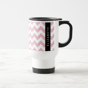 Caneca Térmica Zigzag Rosa, Chevron Rosa, Padrão Onda, Seu Nome