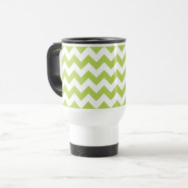 Caneca Térmica Zigzag Verde, Chevron Verde, Padrão Geométrico