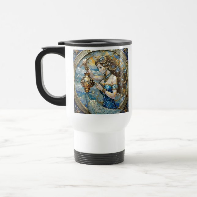 Caneca Térmica Zodíaco - Aquário, O Portador De Água (Esquerda)
