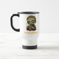 Zumbi de Café Engraçado e Fofo com Cérebro Opciona