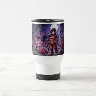 Caneca Térmica Zumbis Distribuem Cérebros Dia das Bruxas Doce ou 