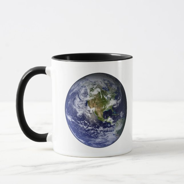 Caneca Terra cheio mostrando a América do Norte (Esquerda)