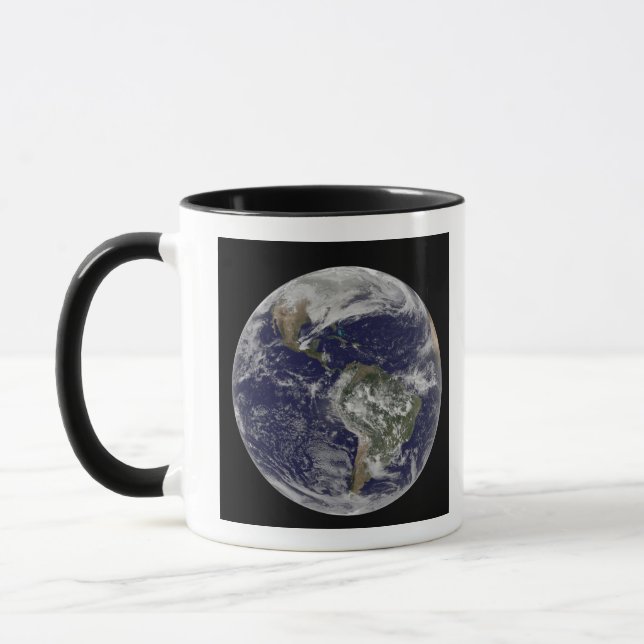 Caneca Terra de cheio mostrando a América do Norte e o Su (Esquerda)