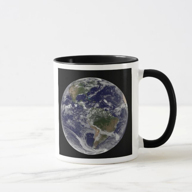 Caneca Terra de cheio mostrando a América do Norte e o Su (Direita)