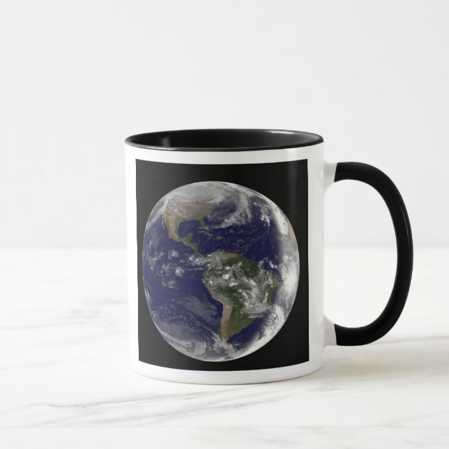 Caneca Terra de cheio mostrando a América do Norte e o Su (Direita)