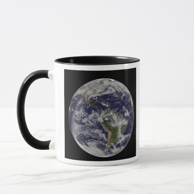 Caneca Terra de cheio mostrando a América do Norte e o Su (Esquerda)
