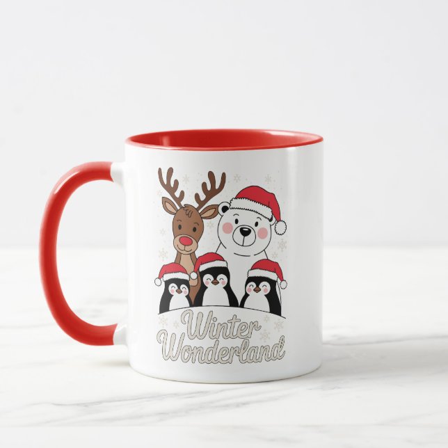 Caneca Terra de Encantamento de Inverno – Animais Fofos d (Esquerda)
