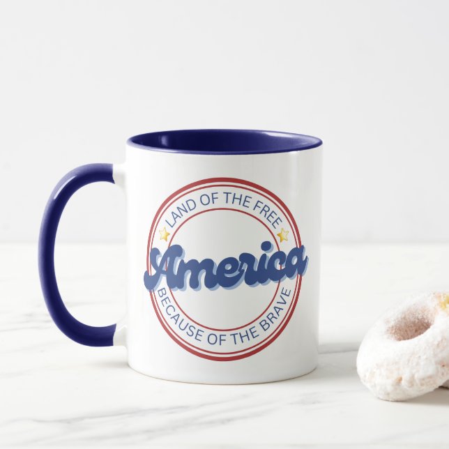 Caneca Terra dos Libertos Por Causa da América Brava (Com Donut)
