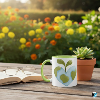 Caneca Terra em Forma de Coração com Elegante Elegante de