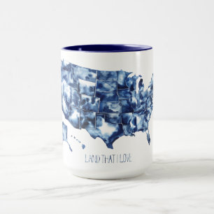Caneca Terra que eu amo - Mapa dos Estados Unidos