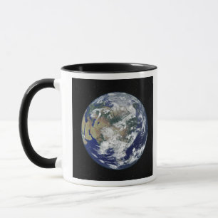 Caneca Terra totalmente iluminada centrada na Ásia