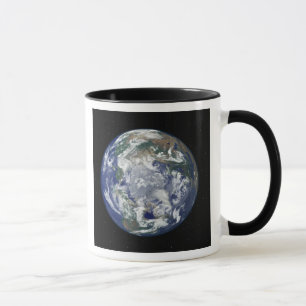 Caneca Terra totalmente iluminada centrada no Polo Norte