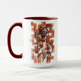 Caneca Terracota Moderna e Pinceladas de Tinta Rosa Dois