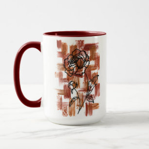 Caneca Terracota Moderna e Pinceladas de Tinta Rosa Dois
