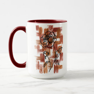 Caneca Terracota Moderna e Pinceladas de Tinta Rosa Dois