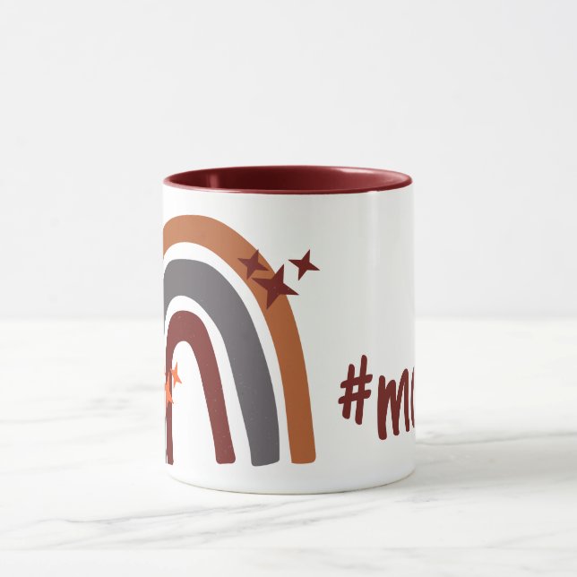 Caneca Terracotta Cinza Bohemian Rainbow Personalizado #m (Centro)