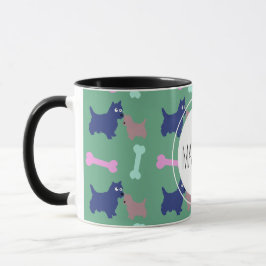 Caneca Terrier Bones Monograma Nome Combo Mug