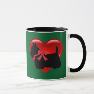 Caneca Térrier Escocês vermelho coração/amor Kelly/Irland