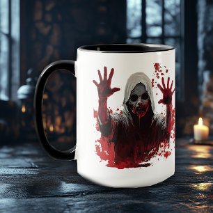Caneca Terror na Parede Sangrenta de Halloween – Assustad