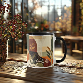 Caneca Terroso Retrô - Abstrato Personalizado Inspirado n