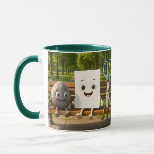 Caneca Tesoura de Papel Fantasy Cute Rock