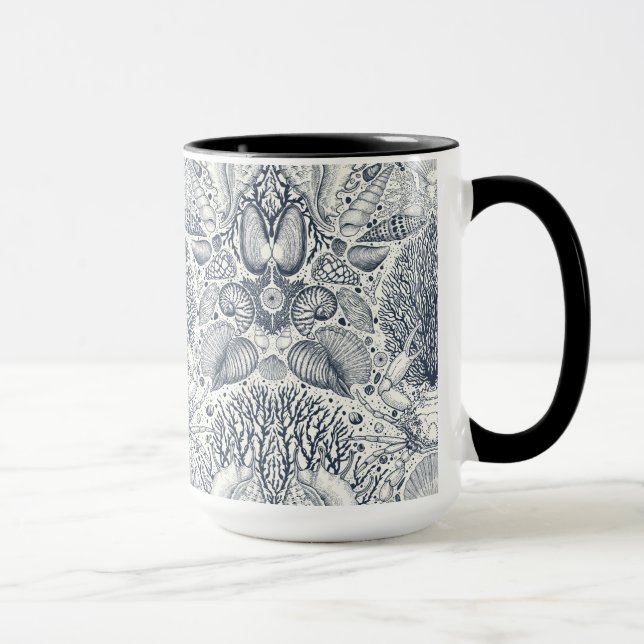 Caneca Tesouros de praia, conchas marinhas, caranguejo, c (Direita)