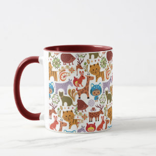 Caneca Teste padrão abstrato da criança e dos animais