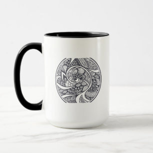 Caneca Teste padrão abstrato no estilo do Zen-Doodle