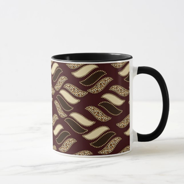 Caneca Teste padrão africano 2 da pele da chita (Direita)